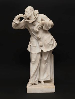  - Marble sculpture depicting Pierrot, 19th century