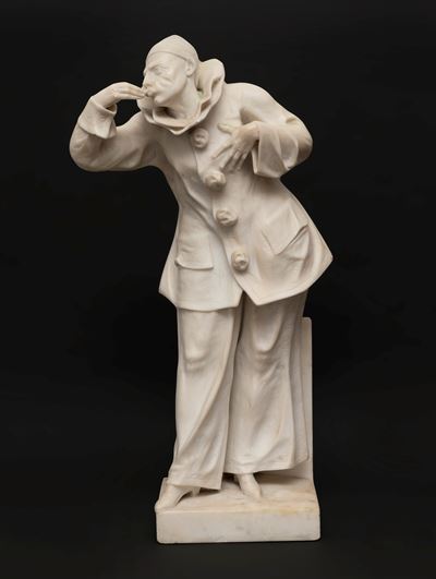 Scultura in Marmo Raffigurante Pierrot, Secolo XIX