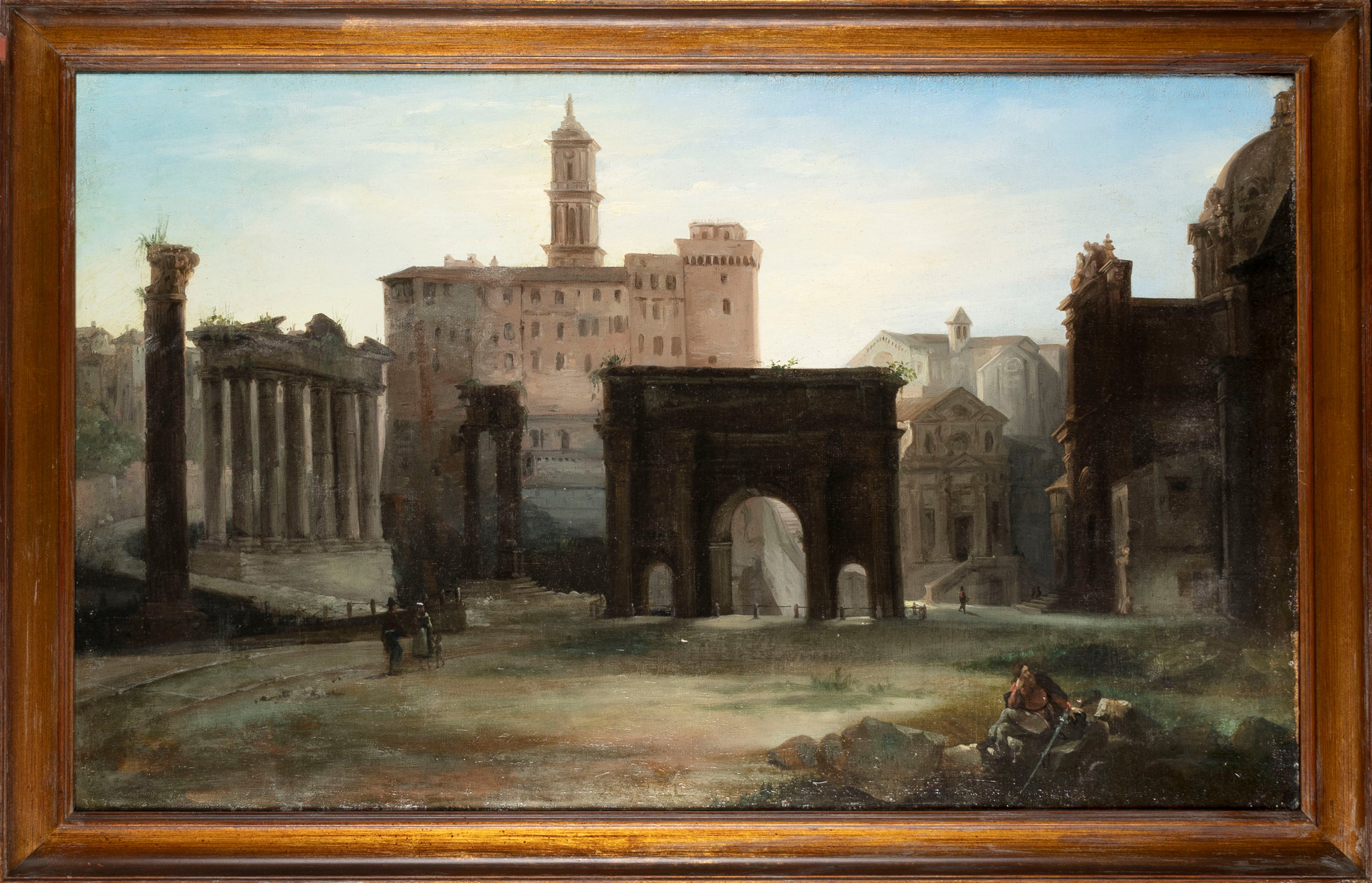 Scuola Italiana, Secolo XIX - Veduta del Campidoglio dal Foro Romano