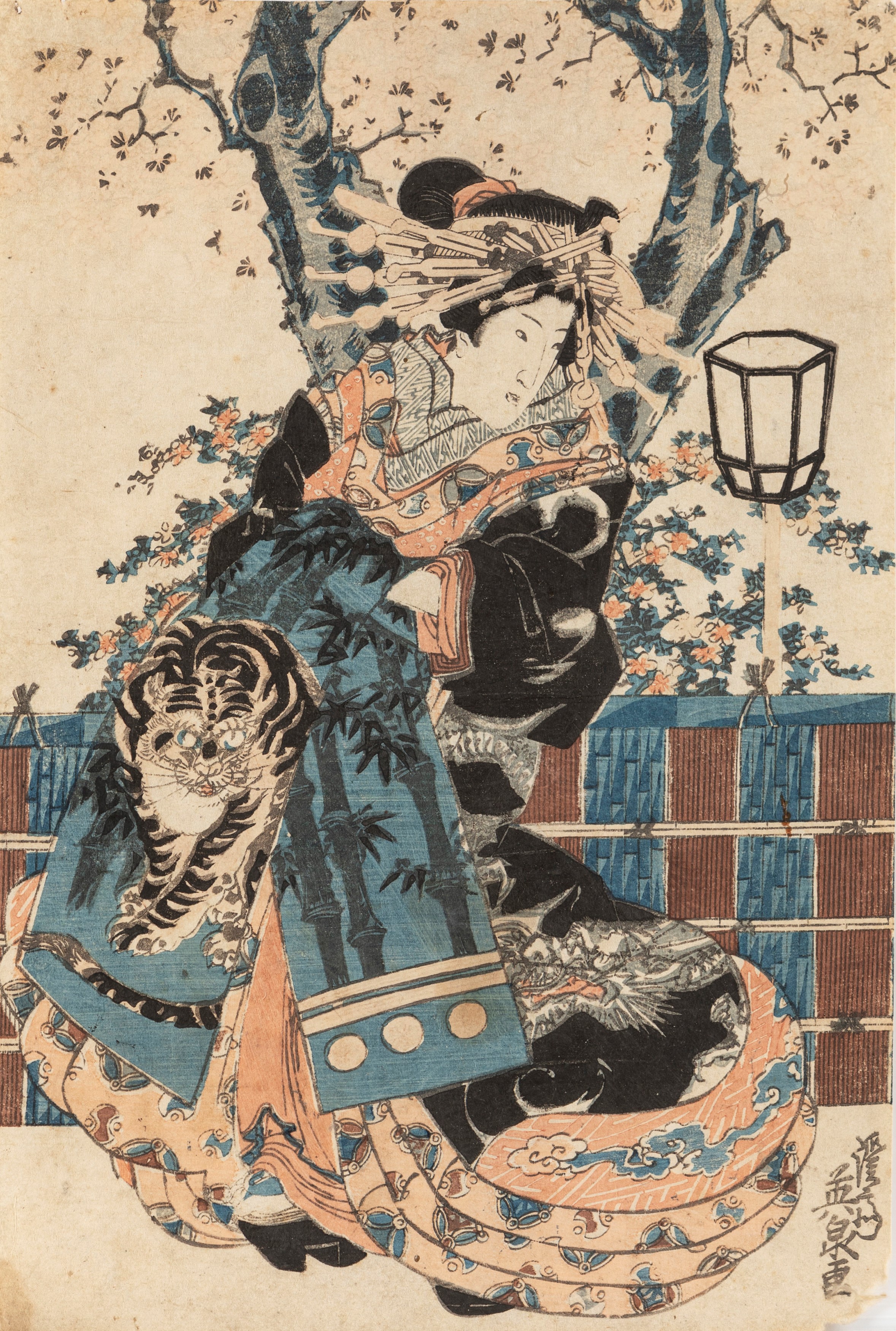 Keisai, Tre incisioni, Giappone, periodo Meiji (1868-1912)