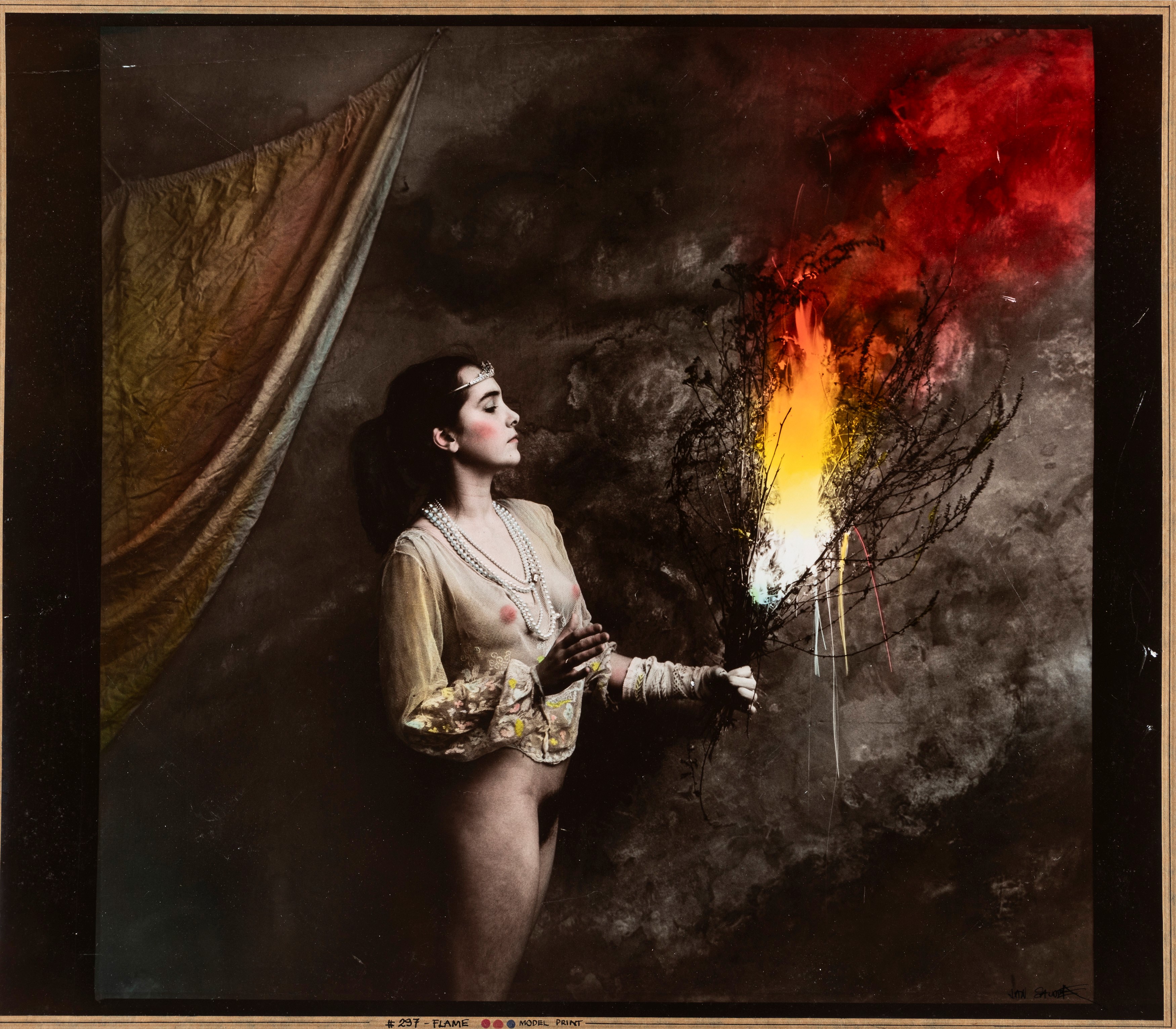 Jan Saudek - The Flame #297, Stampa cromogenica vintage