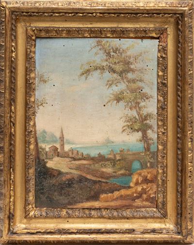 Paesaggio con Borgo e Ponte