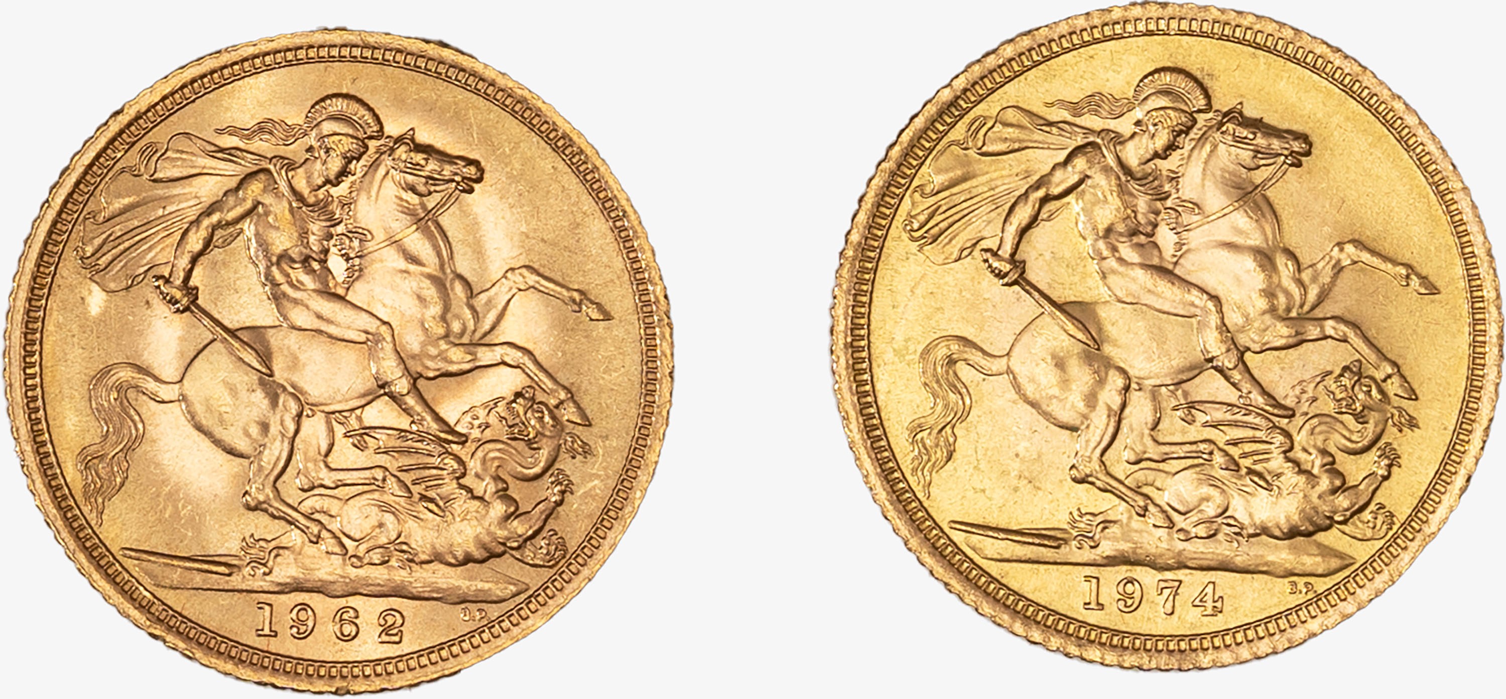 Gran Bretagna, Elizabeth II, (1952-2022) - Gran Bretagna, Sovereign 1962 e Sovereign 1974