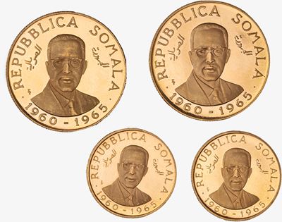 Somalia, Due esemplari da 50 shillings e due esemplari da 20 shillings, 1965