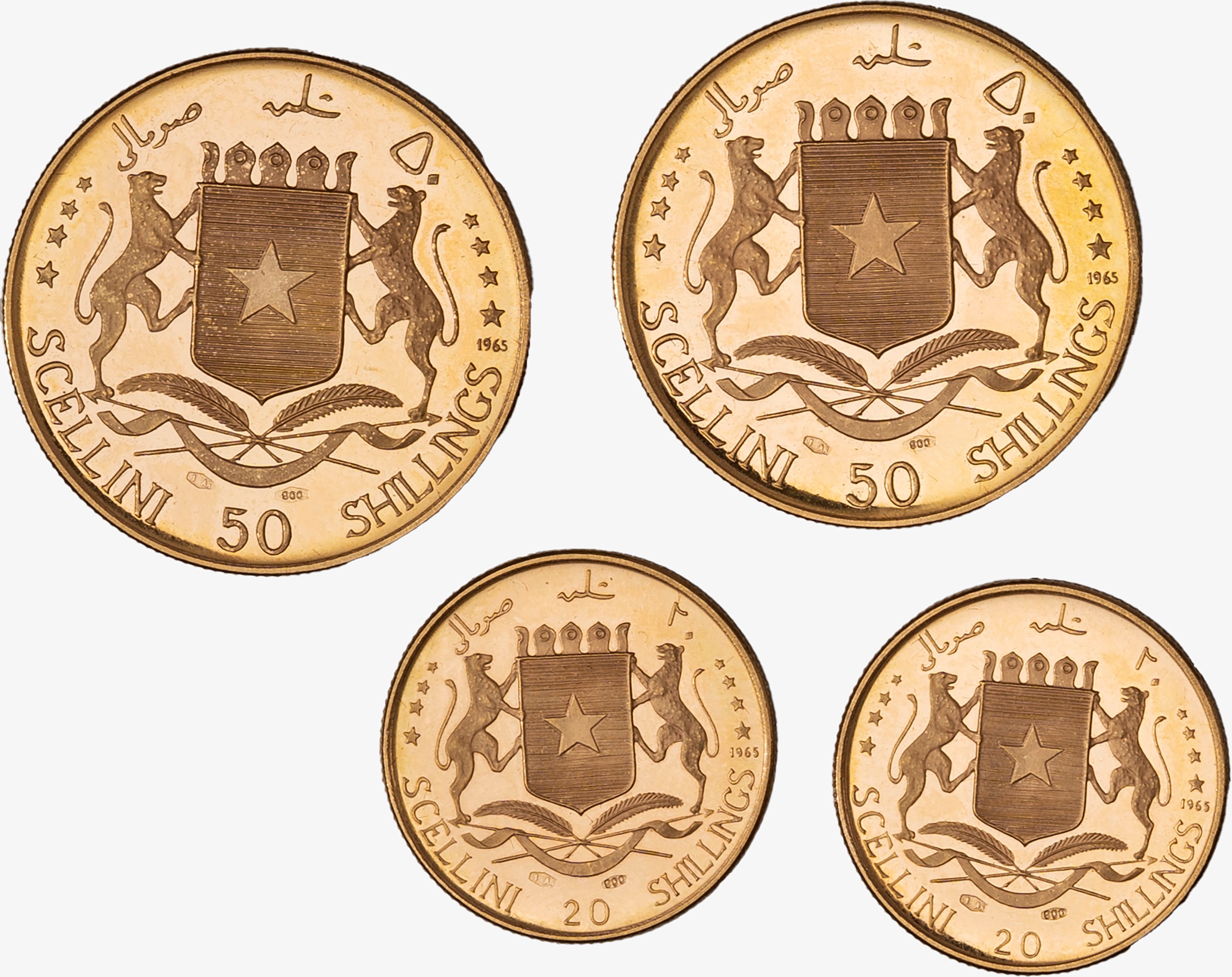 Somalia, Repubblica (dal 1960) - Somalia, Due esemplari da 50 shillings e due esemplari da 20 shi...