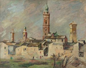 Morelli Enzo - Case con campanile e torri