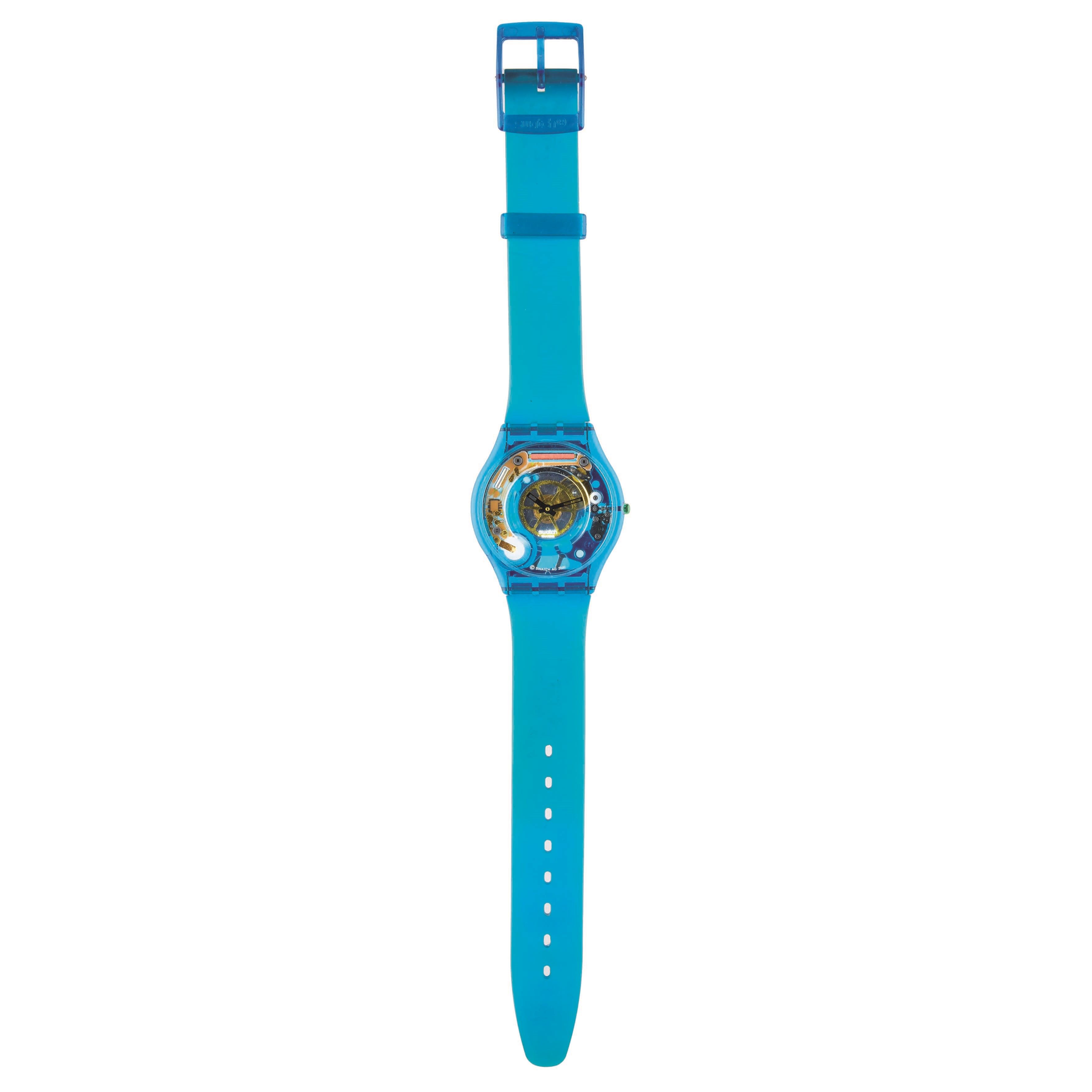 Swatch - Blue Jelly Skin (SFN105) Skin Classic, Orologio da polso al quarzo del 2000