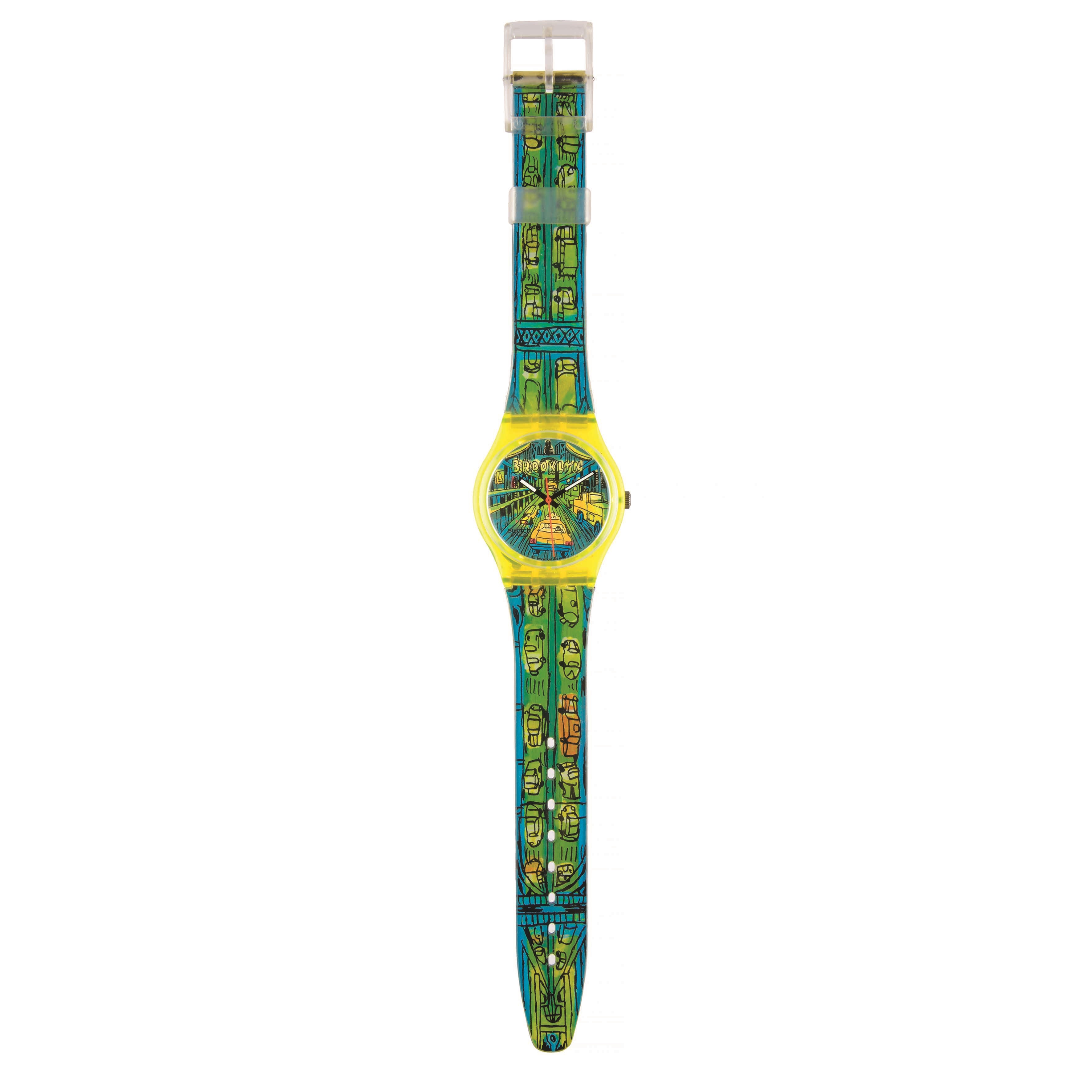 Swatch - Gary Panter, Passage To Brooklyn (GJ120) Originals Gent, orologio al quarzo con cinturin...