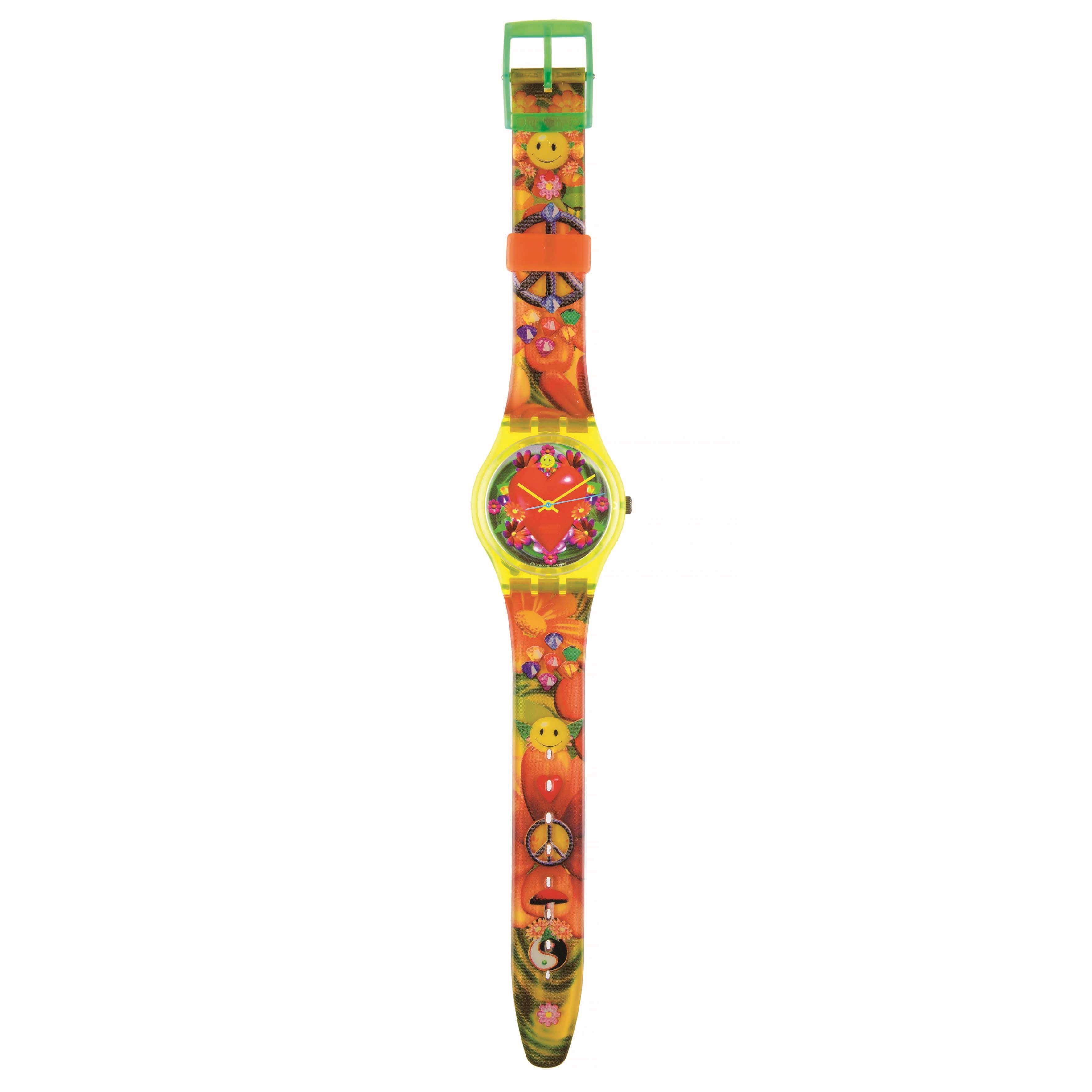 Swatch - Micha Klein, Love Peace & Happiness (GJ118) Originals Gent, orologio al quarzo con cintu...