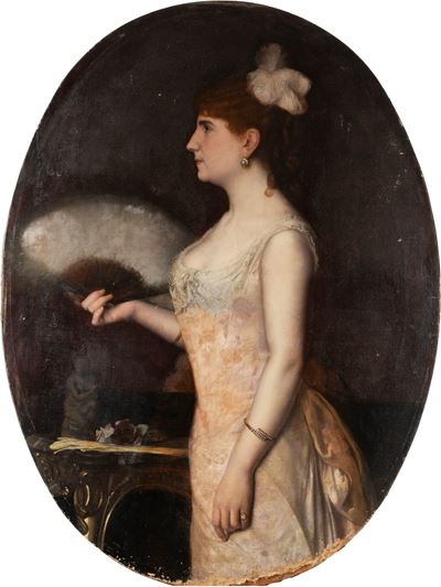 Ritratto Donna con Ventaglio