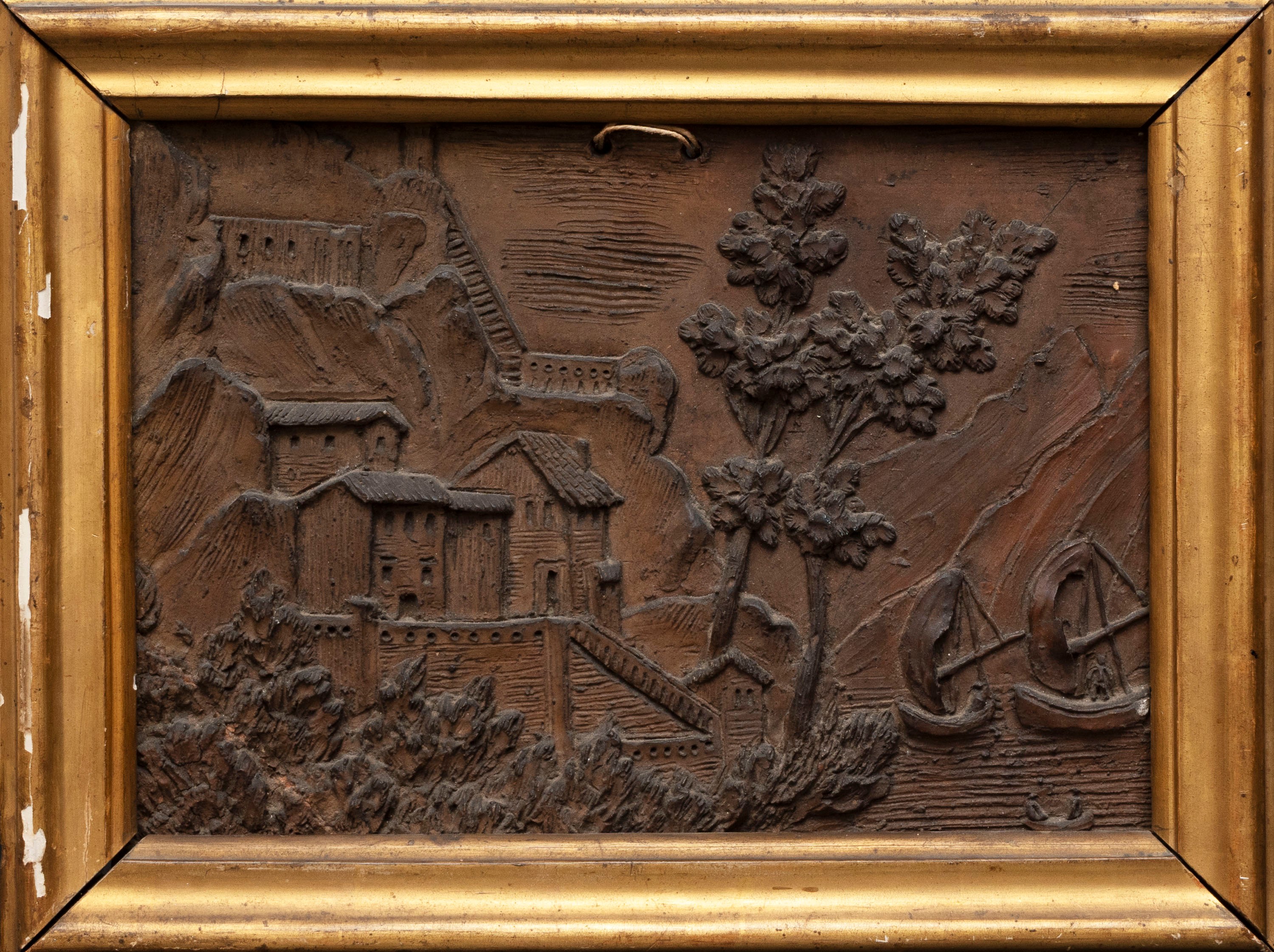 Coppia di Bassorilievi in Terracotta Raffiguranti Paesaggi, Secolo XVIII