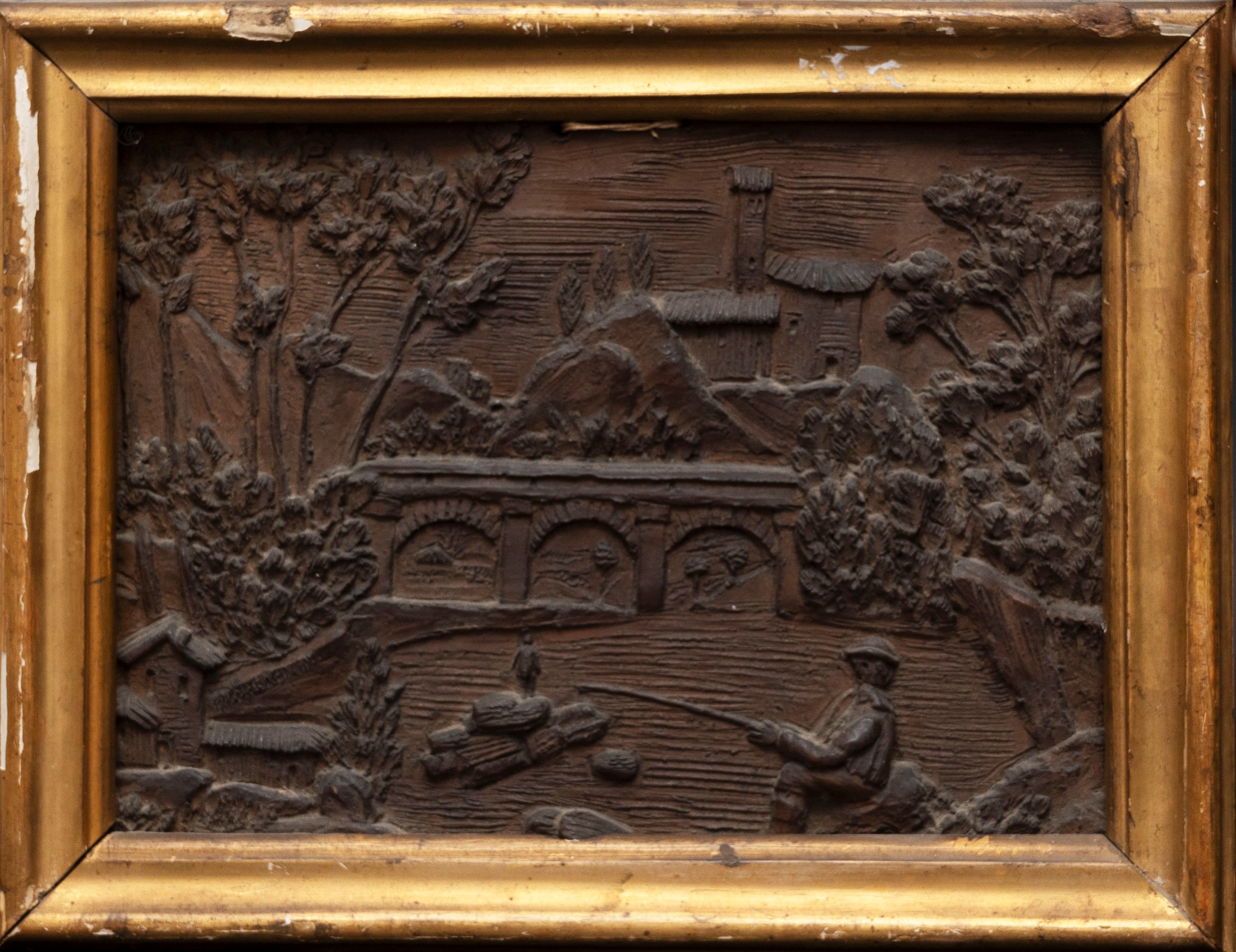 Coppia di Bassorilievi in Terracotta Raffiguranti Paesaggi, Secolo XVIII