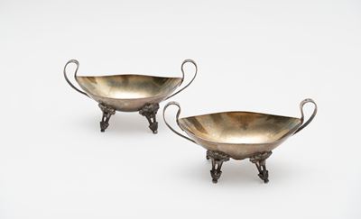 Coppia di Saliere in Argento Dorato, Francia, Secoli XVIII-XIX