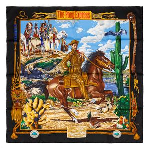 The Pony Express silk twill scarf
