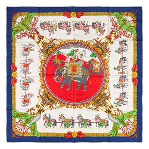 Caparaçons de la France et de l'Inde silk twill scarf