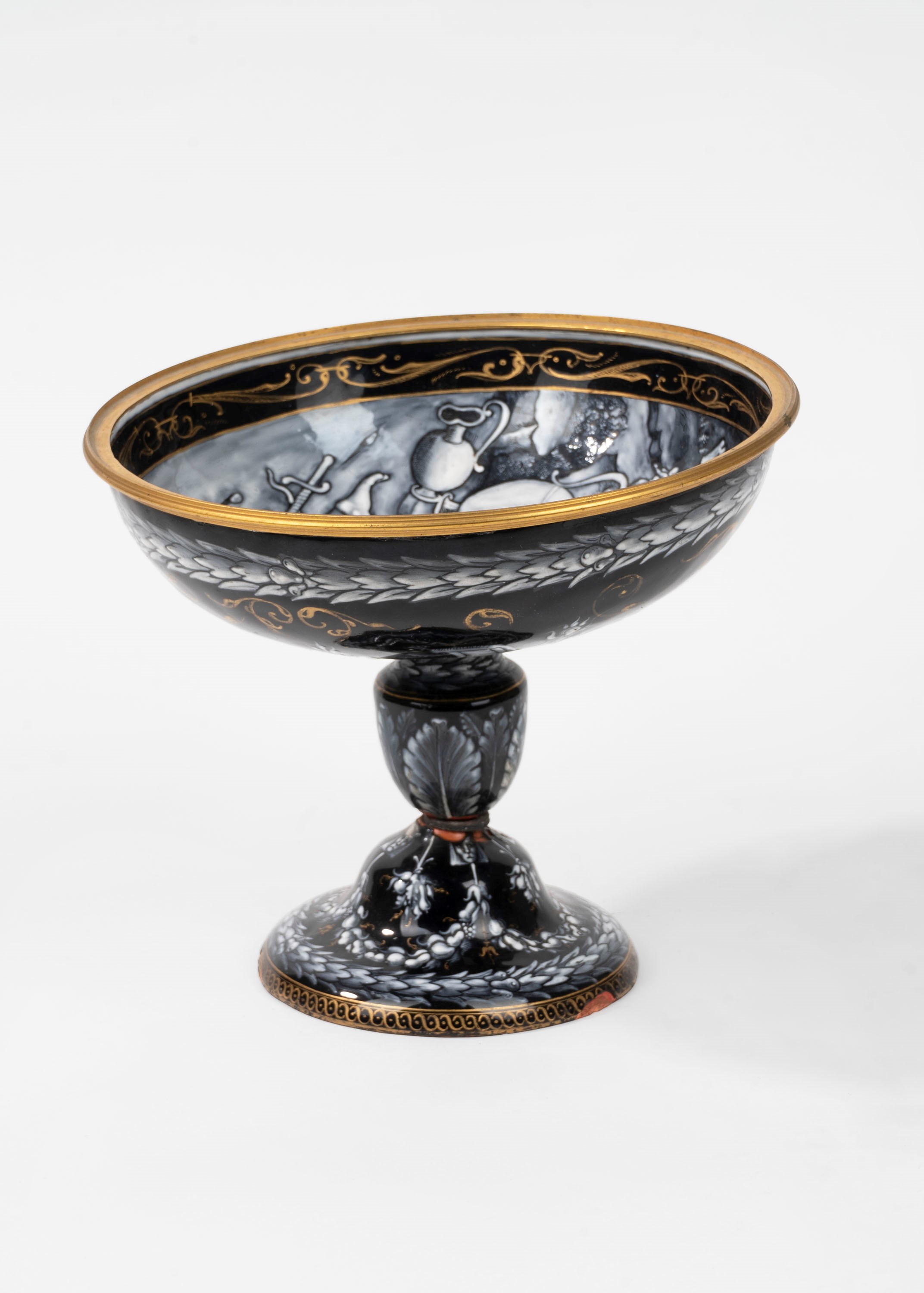 Coppa con Coperchio in Smalto e Finiture in Bronzo Dorato, Limoges, Secolo XVII