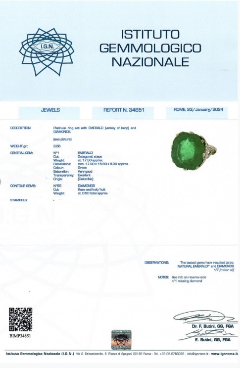 Importante Anello con Smeraldo