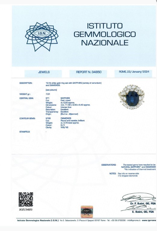 Anello con Zaffiro