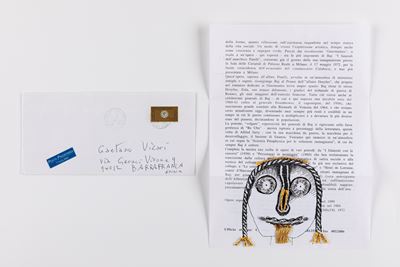 Collage su invito alla mostra 'Baj: Masterpieces'