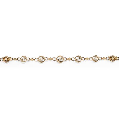 Collana in argento e oro giallo 14k con diamanti