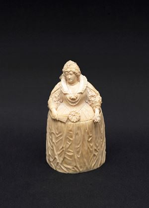 Scuola francese, secolo XIX - ☼ Ivory box depicting Maria de' Medici, Dieppe manufacture, 19th century