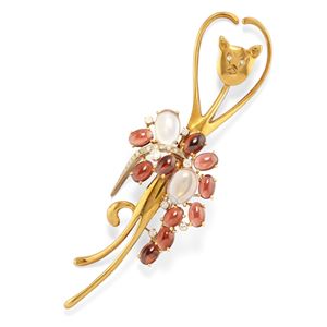 Spilla con pietre colorate