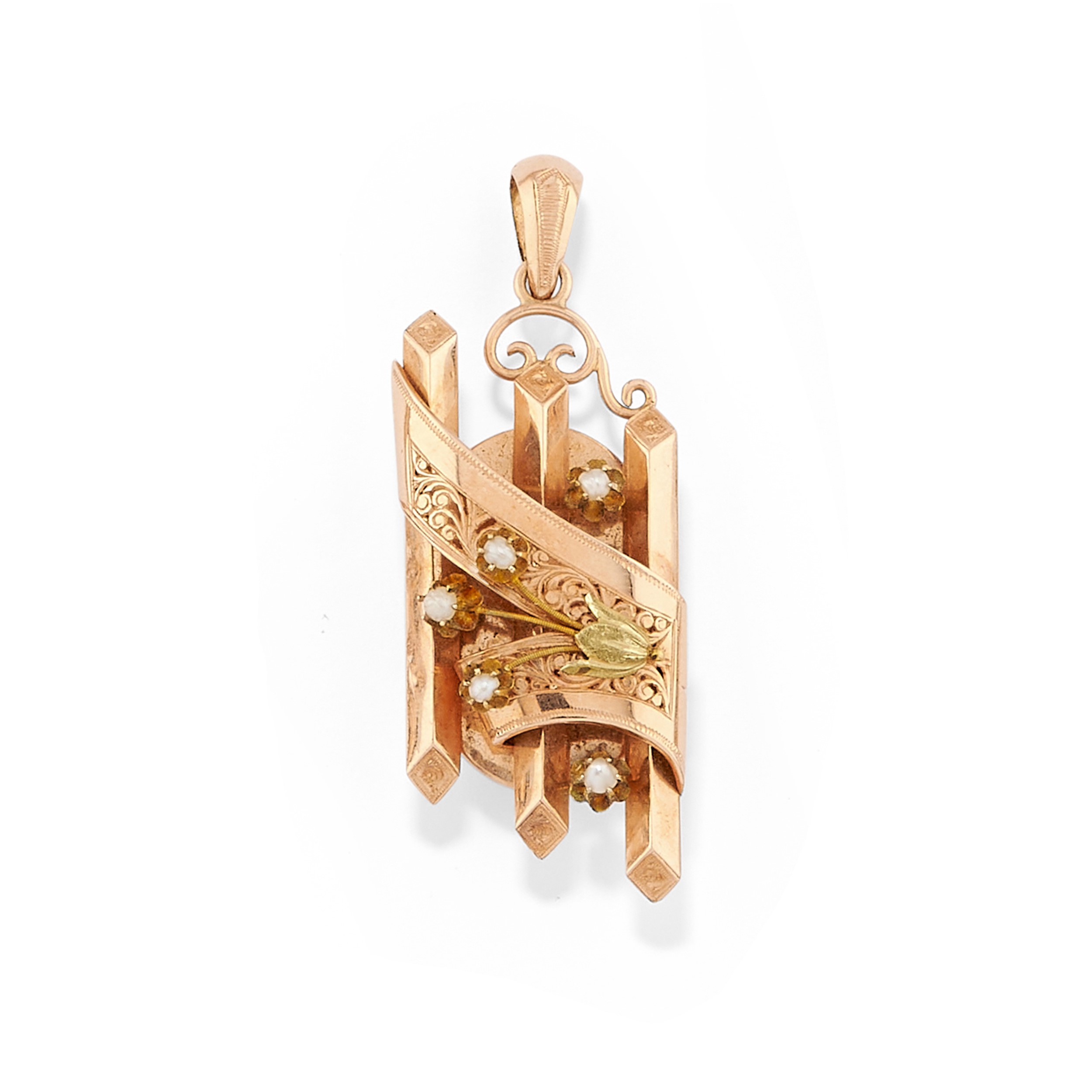 Catena da Orologio e Pendente Portafoto con Microperle