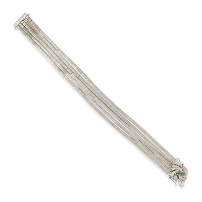 Bracciale in oro bianco 18k con smeraldi
