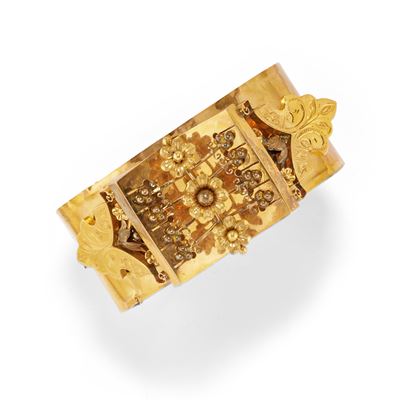Bracciale, oro giallo 18k, XIX secolo