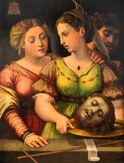 Scuola veneta, Salomè con la testa del Battista, olio su tavola