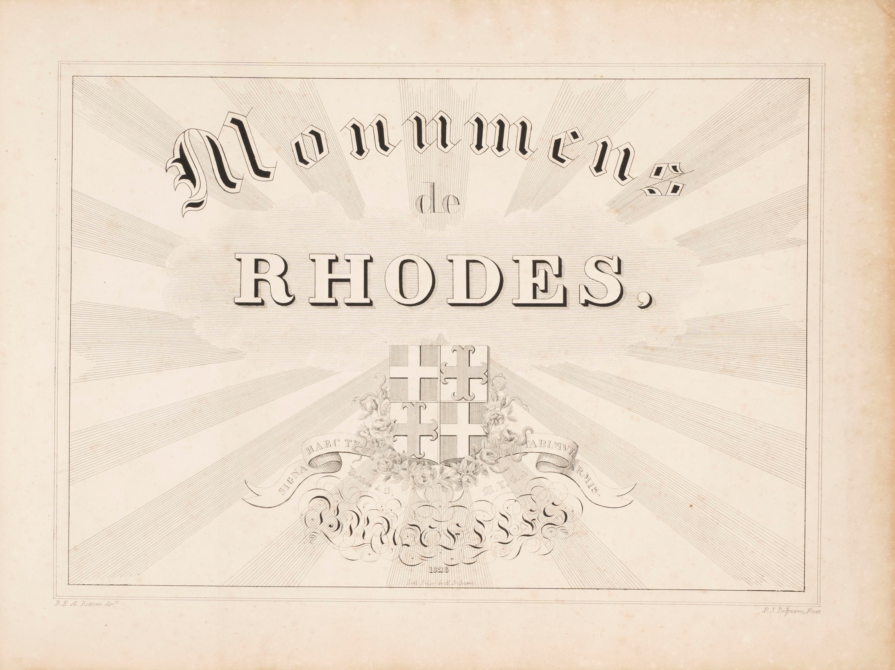Bernard Eugène Antoine Rottiers - Monuments de Rhodes - Edizione originale del 1828 con 75 incisi...