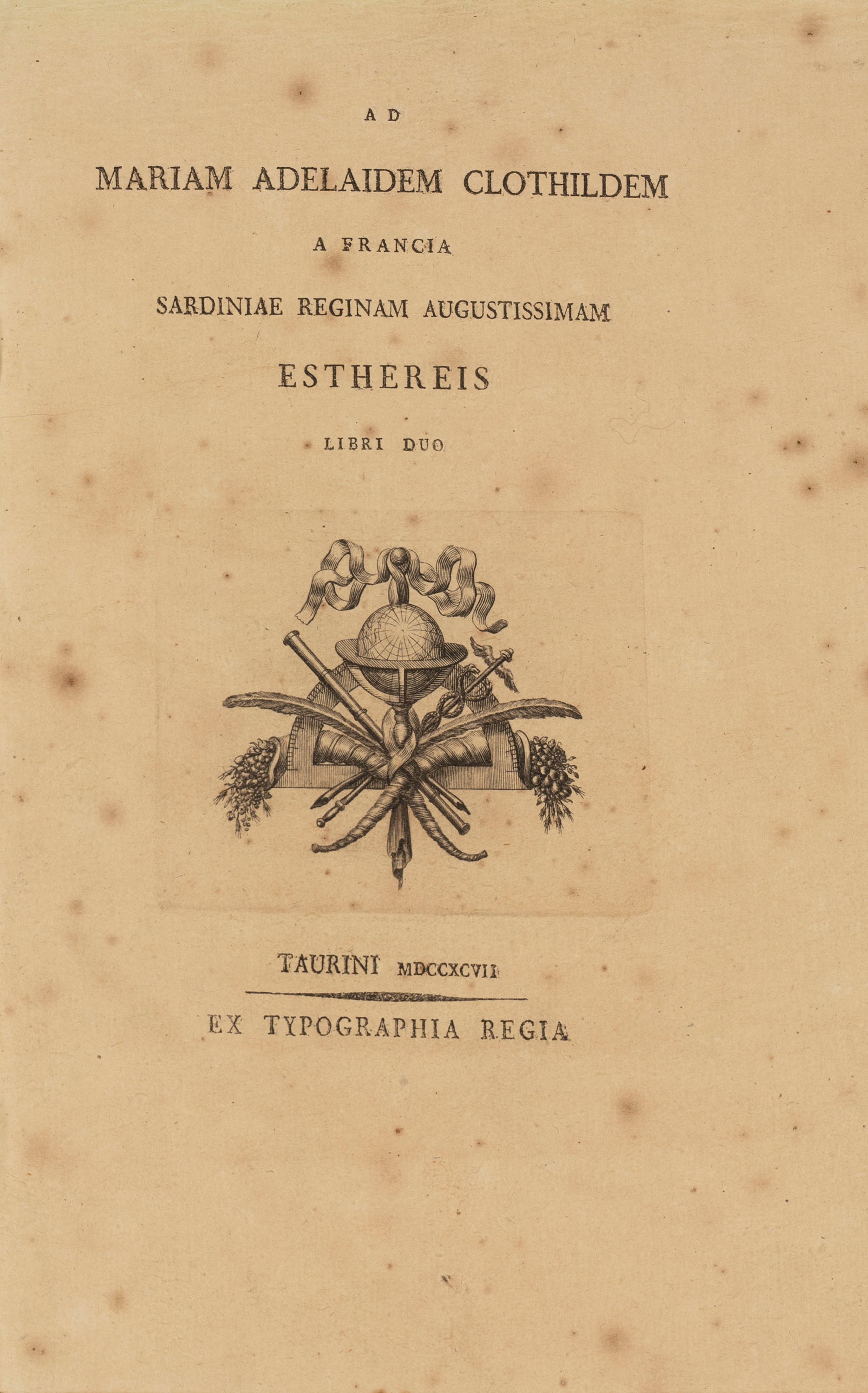 Giovanni Bernardo Vigo - Ad Mariam Adelaidem Clothildem a Francia Sardiniae Reginam Augustissimam...