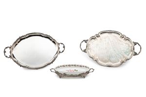 Two trays and a silver lunch holder