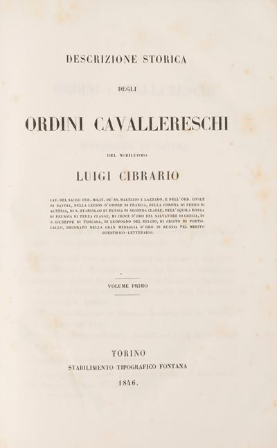 Descrizione storica degli ordini cavallereschi, 1846