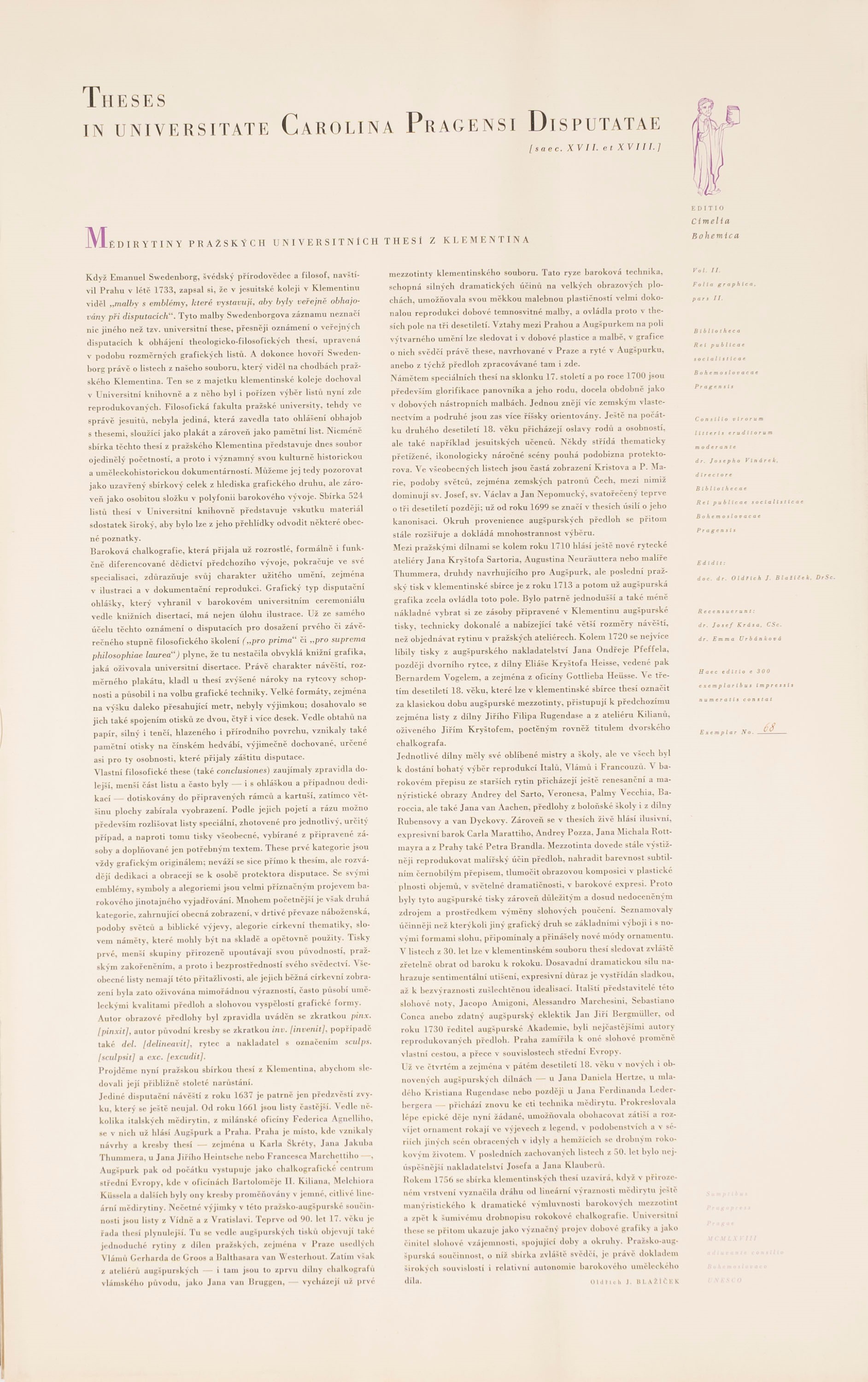 Theses in Universitate Carolina Pragensi Disputatae, 1900 - In 7 volumi