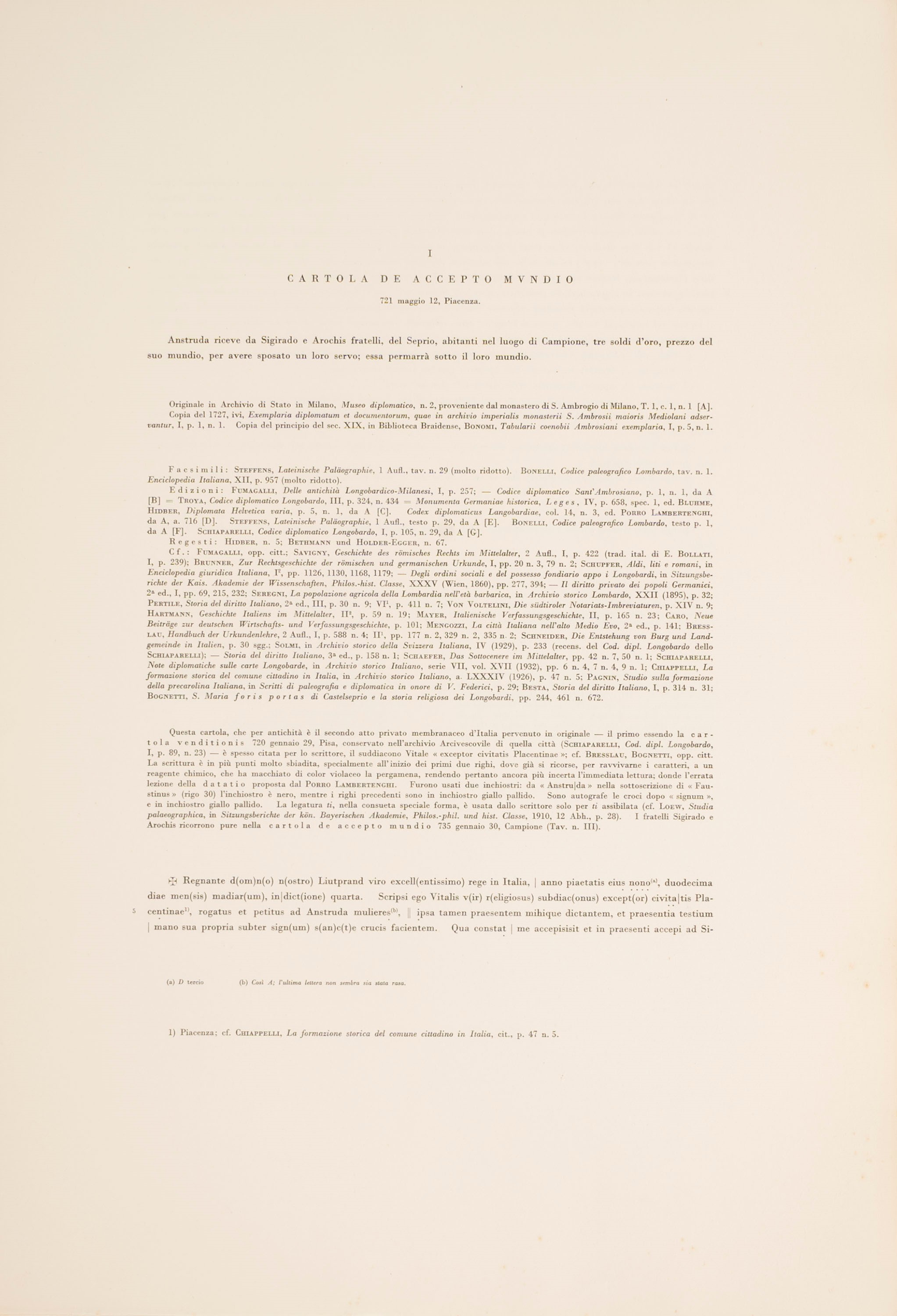 Codex Paleographicus Helvetiae Subalpina, 1957, in folio