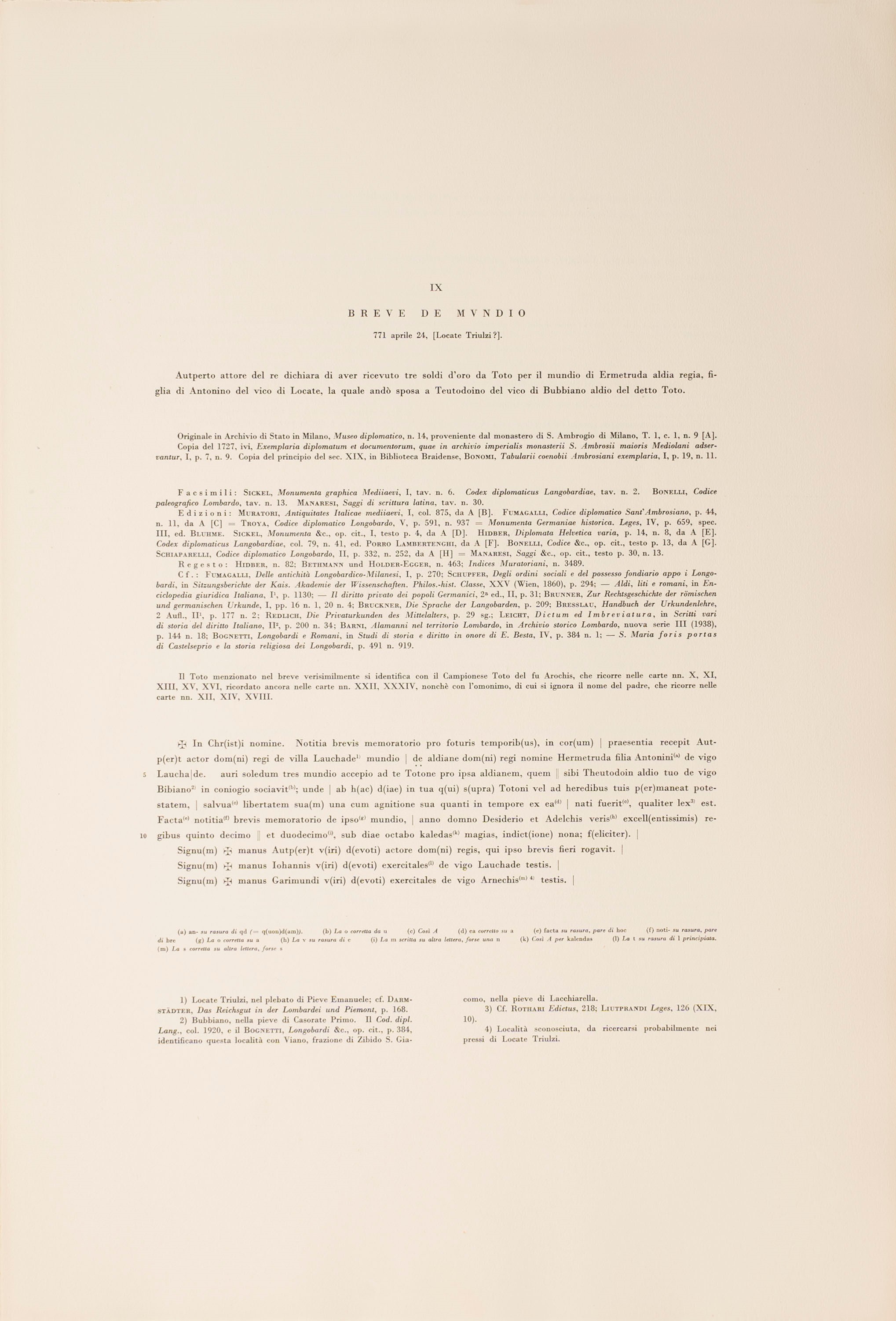 Codex Paleographicus Helvetiae Subalpina, 1957, in folio
