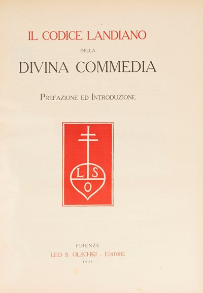 Il Codice Landiano della Divina Commedia, riproduzione 1921
