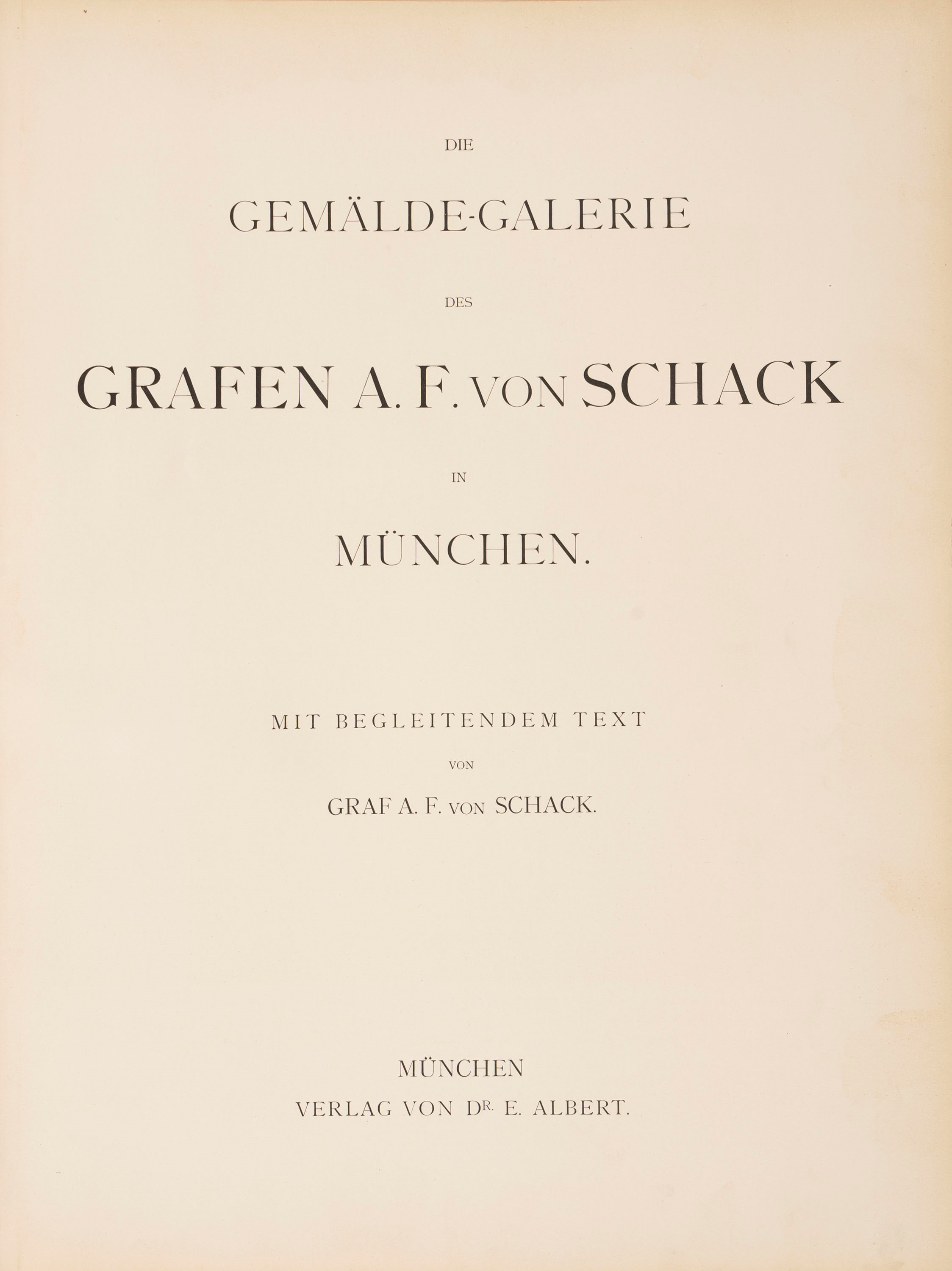 Die Gemälde-Galerie des Grafen A. F. von Schack, 1890
