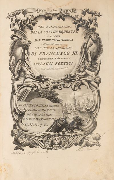 Francesco III, Per la solenne dedicazione della statua equestre innalzata dal pubblico di Modena ...