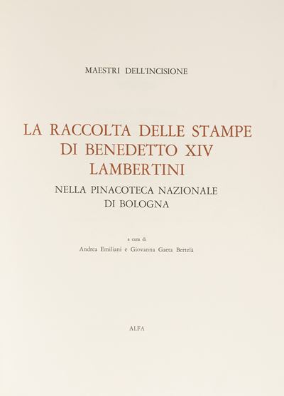 Benedetto XIV Lambertini, La raccolta delle stampe nella Pinacoteca nazionale di Bologna
