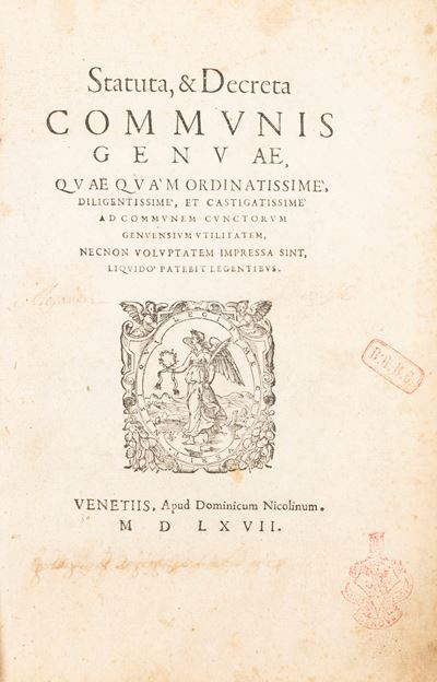 Statuta e Decreta, Genova, 1567