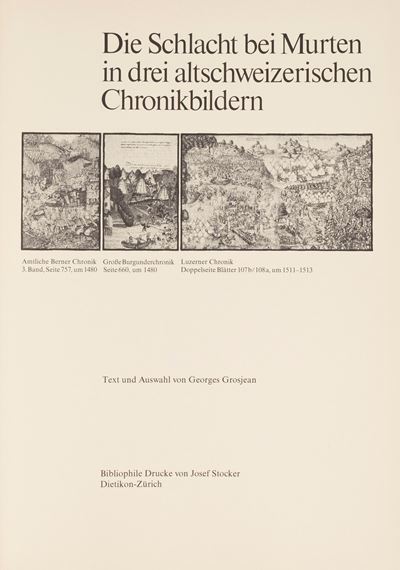 Die Schlacht bei Murten in drei altschweizerischen Chronikbildern, 1975