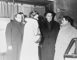 Fellini and Falk at the World Premiere of "8 ½"