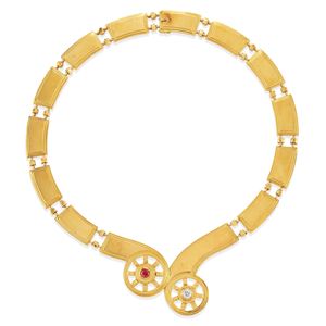 Ruby and diamond necklace