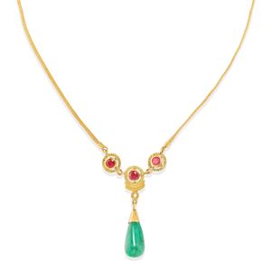 Ruby and emerald necklace