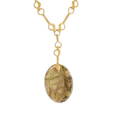 Collana con inserto in pietra dura in oro giallo 18k