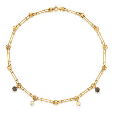 Collana in oro giallo 18k con pietre di colore