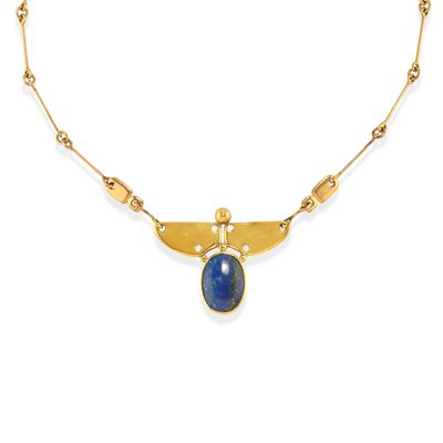 Collana in oro giallo 18k con lapislazzuli