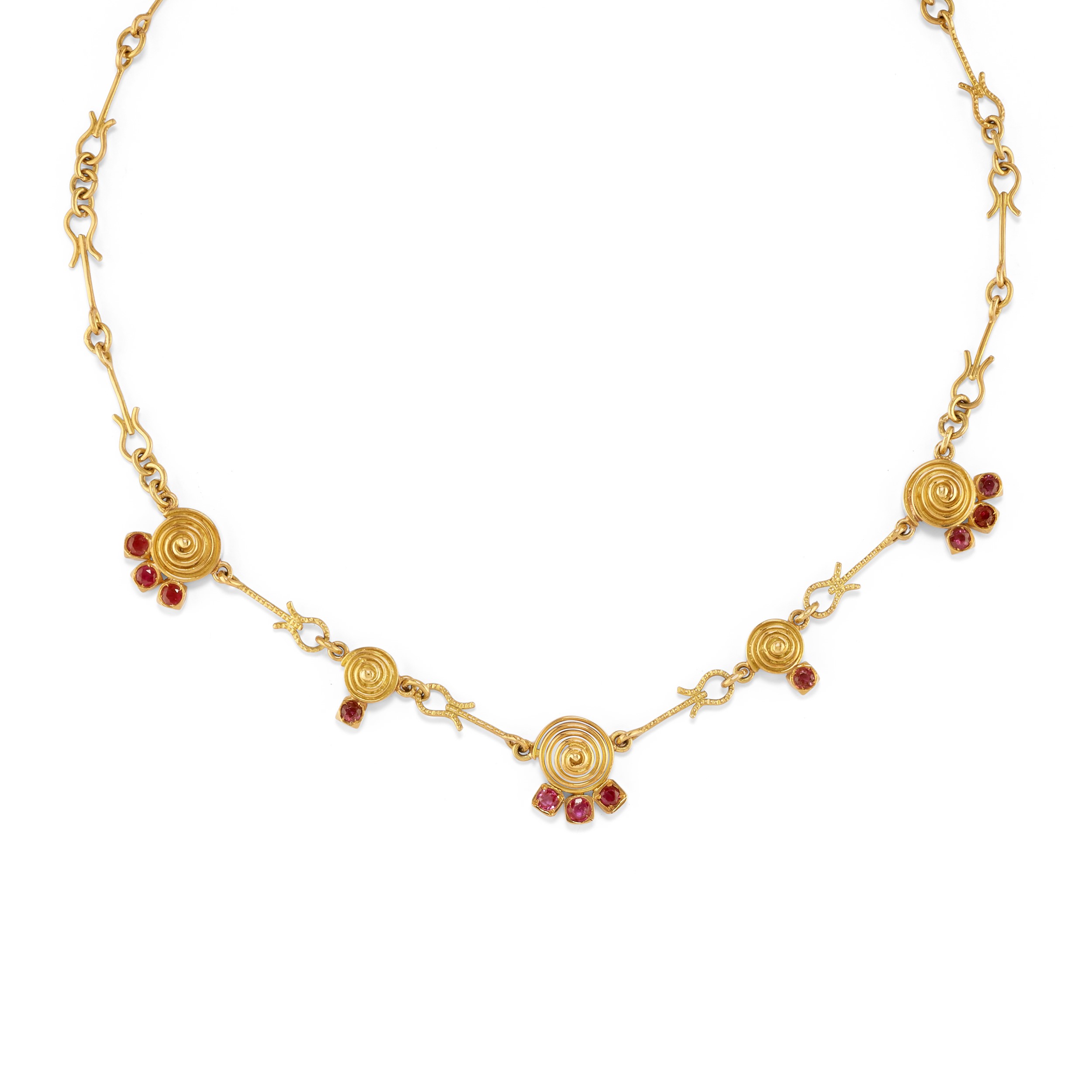 Pao Ying Wang - Demi-parure in oro giallo 18k con rubini